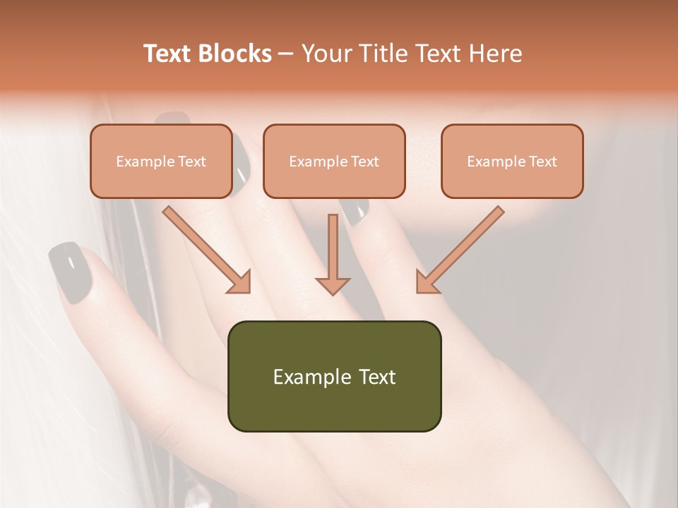 A Woman With Black Nail Polish Holding Her Hand Up To Her Face PowerPoint Template