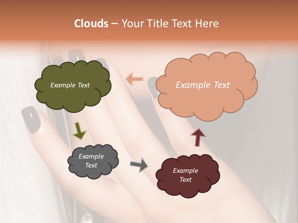 A Woman With Black Nail Polish Holding Her Hand Up To Her Face PowerPoint Template