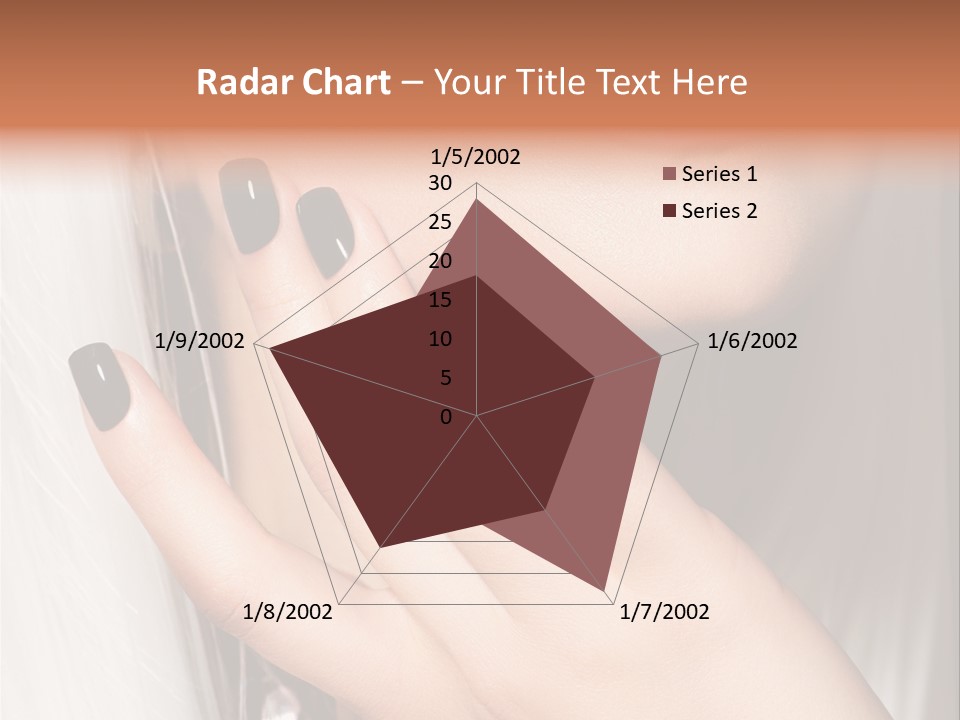 A Woman With Black Nail Polish Holding Her Hand Up To Her Face PowerPoint Template