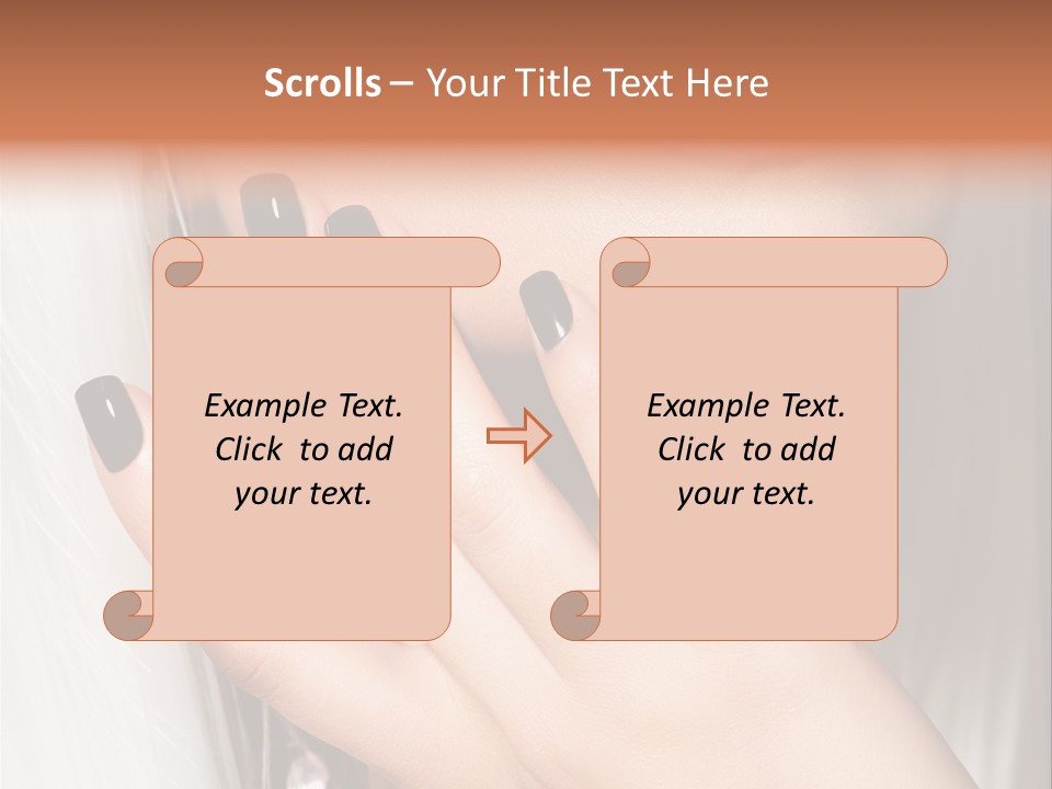 A Woman With Black Nail Polish Holding Her Hand Up To Her Face PowerPoint Template
