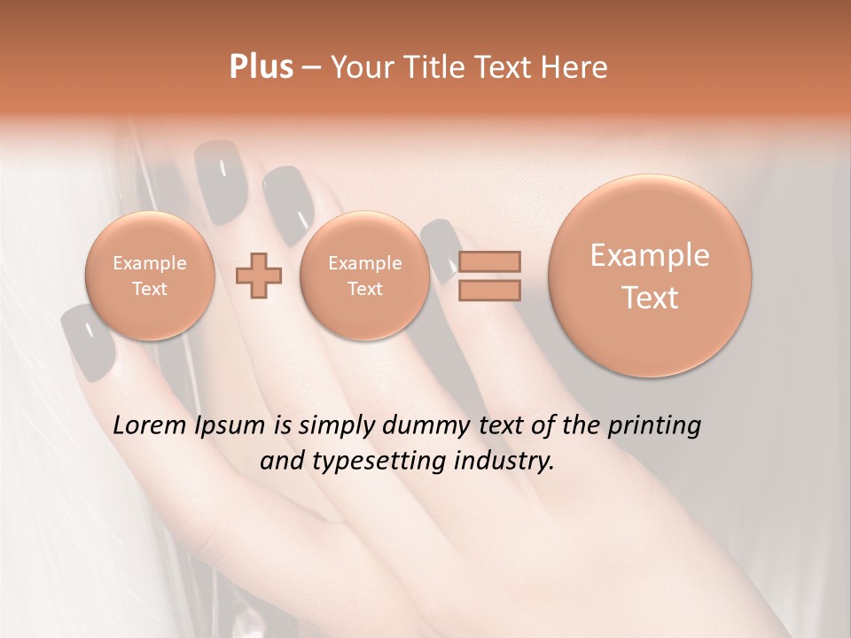 A Woman With Black Nail Polish Holding Her Hand Up To Her Face PowerPoint Template