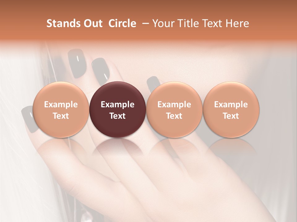 A Woman With Black Nail Polish Holding Her Hand Up To Her Face PowerPoint Template