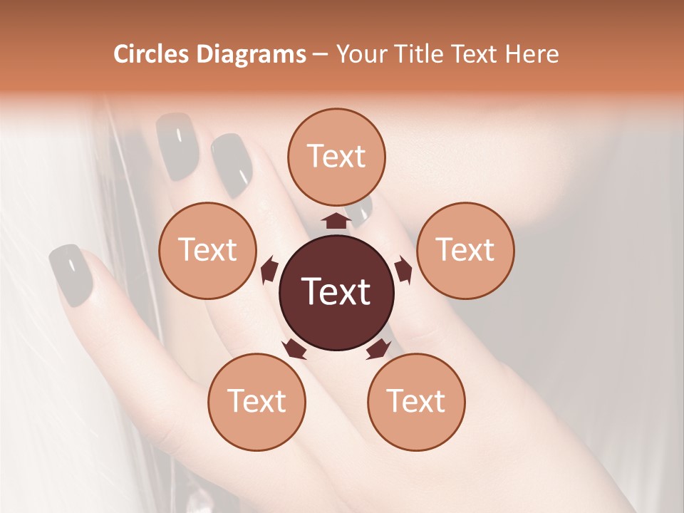 A Woman With Black Nail Polish Holding Her Hand Up To Her Face PowerPoint Template