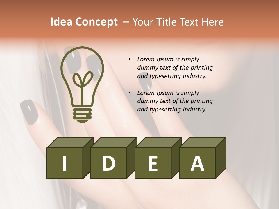 A Woman With Black Nail Polish Holding Her Hand Up To Her Face PowerPoint Template