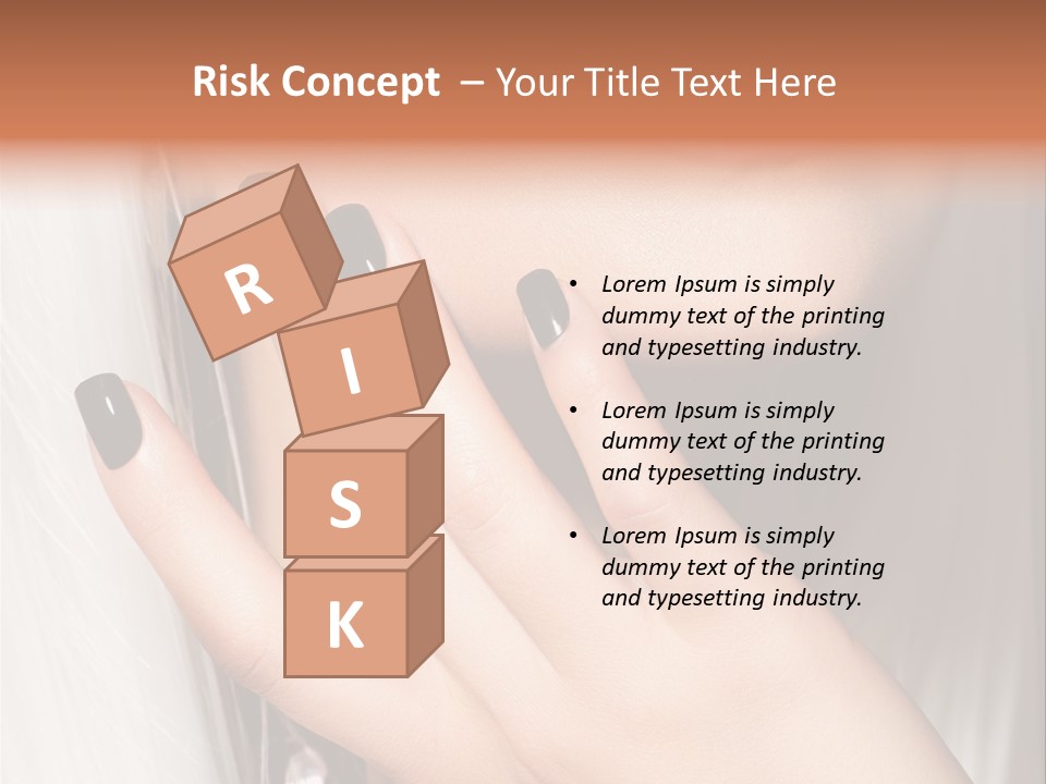 A Woman With Black Nail Polish Holding Her Hand Up To Her Face PowerPoint Template