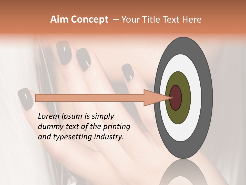 A Woman With Black Nail Polish Holding Her Hand Up To Her Face PowerPoint Template