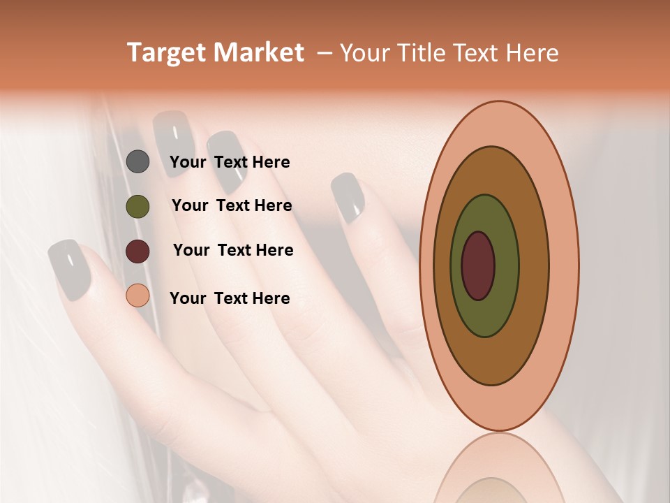 A Woman With Black Nail Polish Holding Her Hand Up To Her Face PowerPoint Template