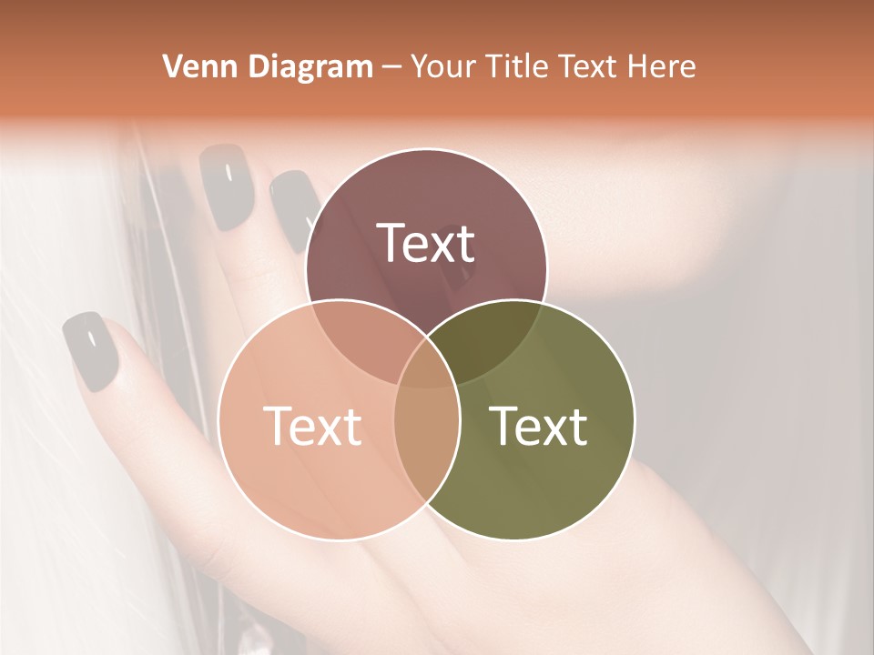 A Woman With Black Nail Polish Holding Her Hand Up To Her Face PowerPoint Template