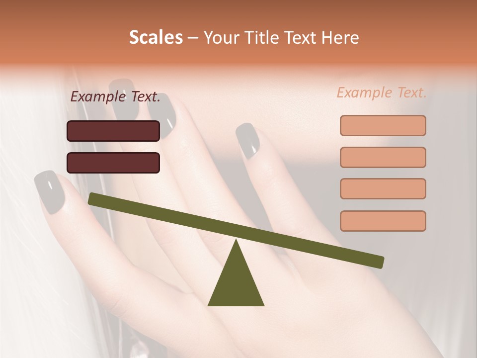 A Woman With Black Nail Polish Holding Her Hand Up To Her Face PowerPoint Template