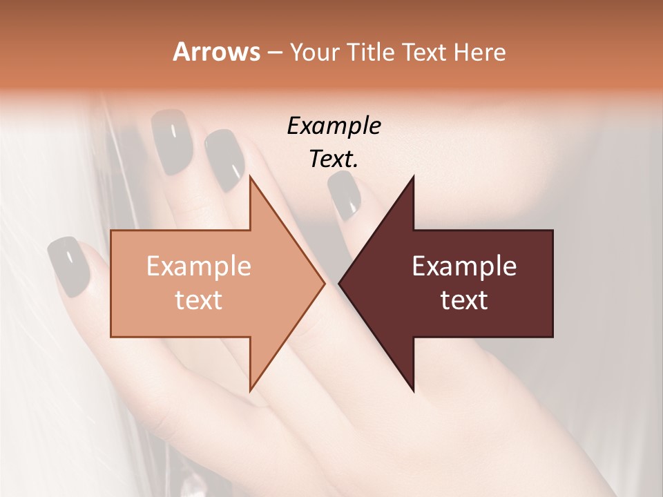 A Woman With Black Nail Polish Holding Her Hand Up To Her Face PowerPoint Template