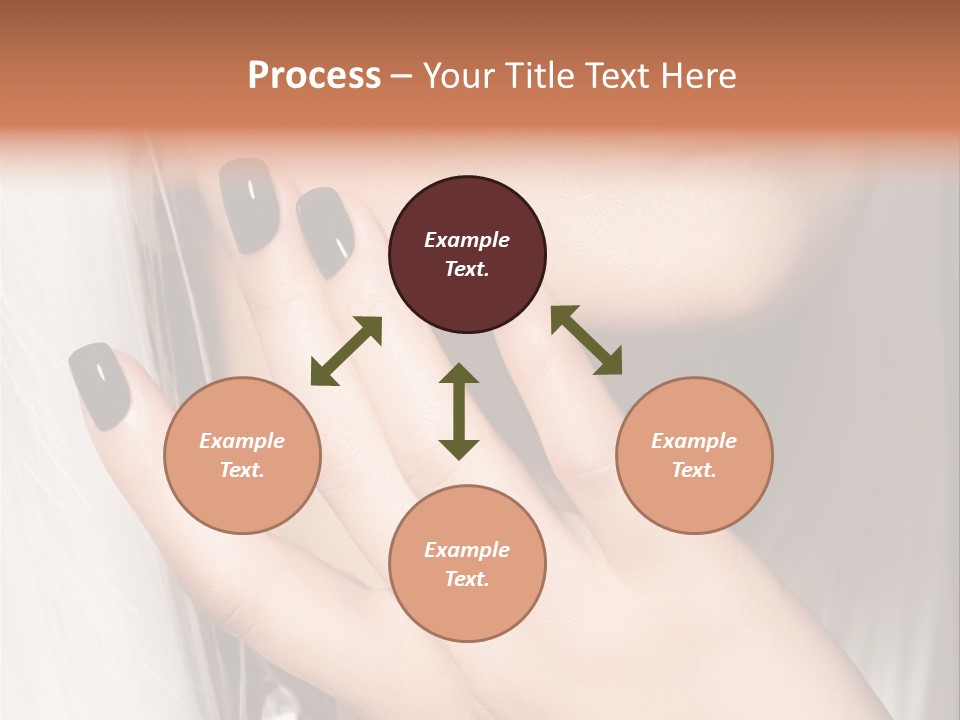 A Woman With Black Nail Polish Holding Her Hand Up To Her Face PowerPoint Template