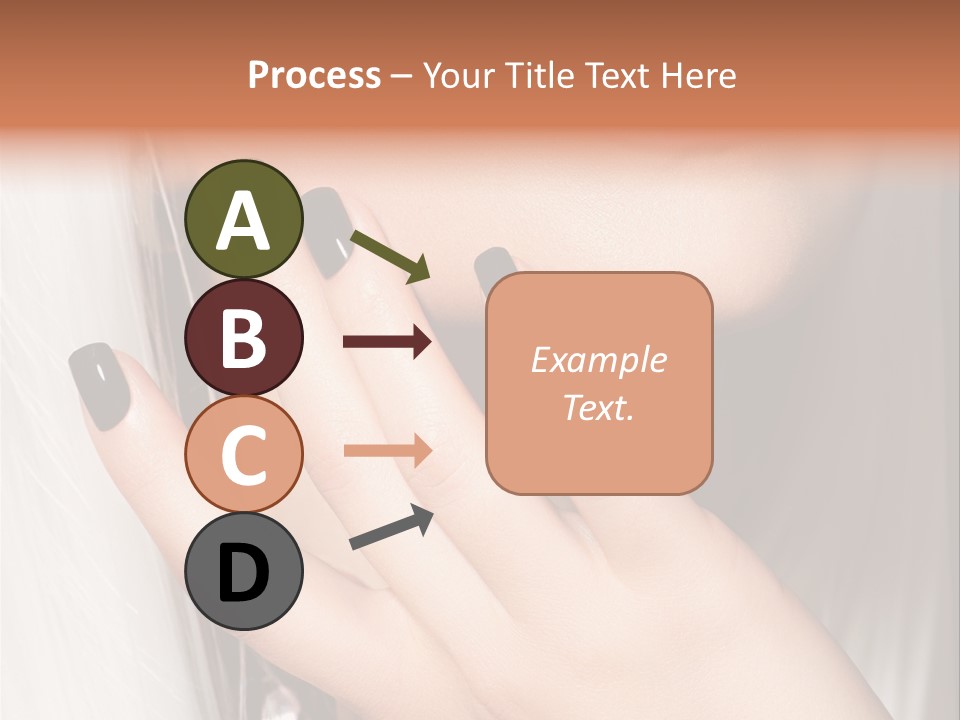 A Woman With Black Nail Polish Holding Her Hand Up To Her Face PowerPoint Template