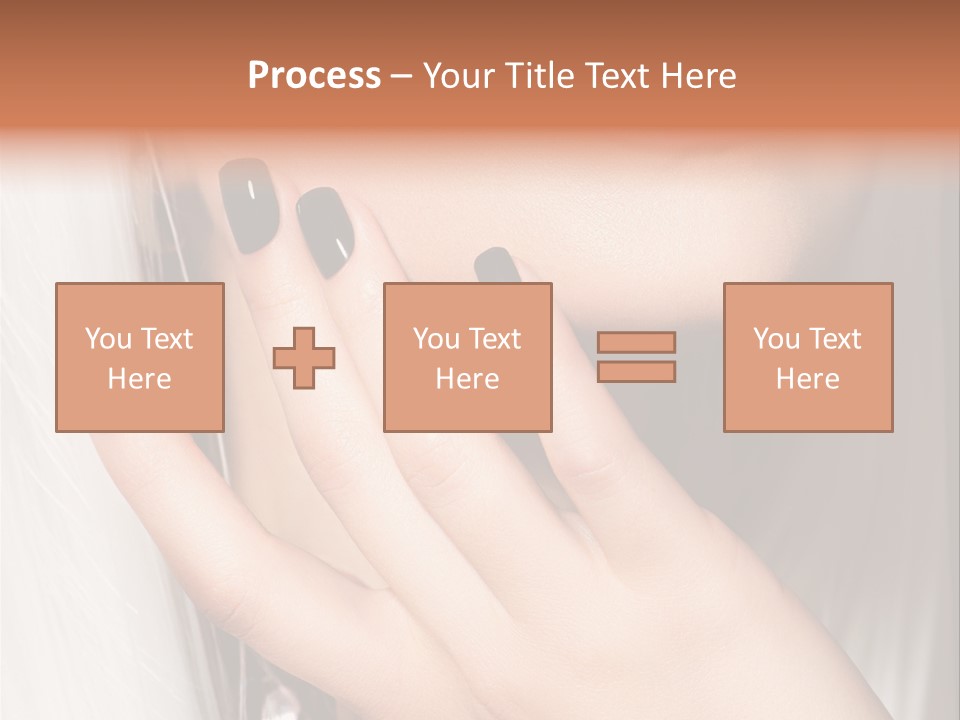 A Woman With Black Nail Polish Holding Her Hand Up To Her Face PowerPoint Template