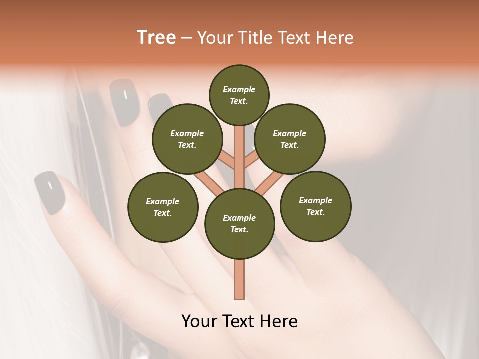 A Woman With Black Nail Polish Holding Her Hand Up To Her Face PowerPoint Template