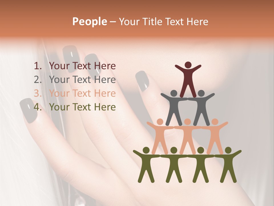 A Woman With Black Nail Polish Holding Her Hand Up To Her Face PowerPoint Template