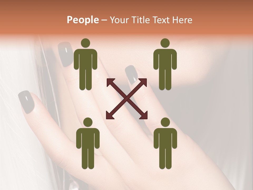 A Woman With Black Nail Polish Holding Her Hand Up To Her Face PowerPoint Template