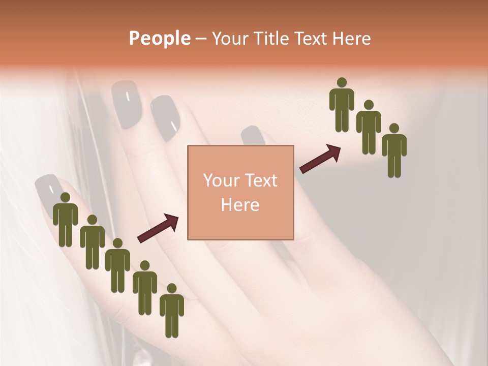 A Woman With Black Nail Polish Holding Her Hand Up To Her Face PowerPoint Template