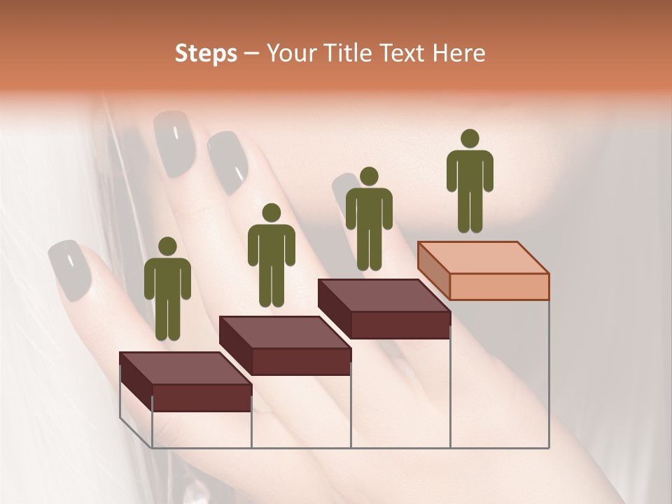 A Woman With Black Nail Polish Holding Her Hand Up To Her Face PowerPoint Template