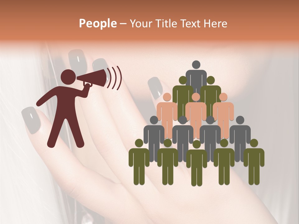 A Woman With Black Nail Polish Holding Her Hand Up To Her Face PowerPoint Template