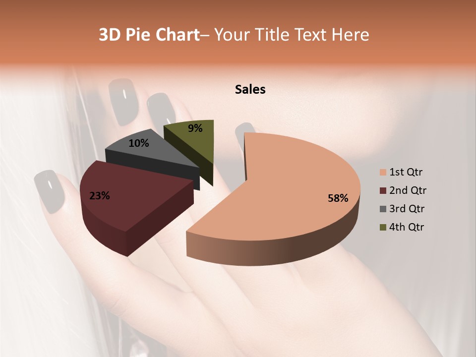 A Woman With Black Nail Polish Holding Her Hand Up To Her Face PowerPoint Template