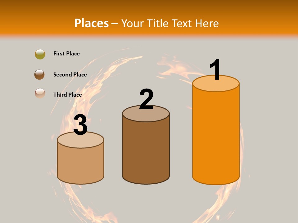 A Circle Of Fire With A Black Background PowerPoint Template