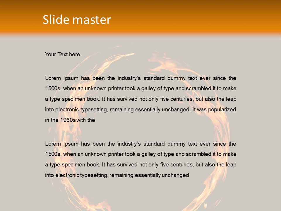 A Circle Of Fire With A Black Background PowerPoint Template