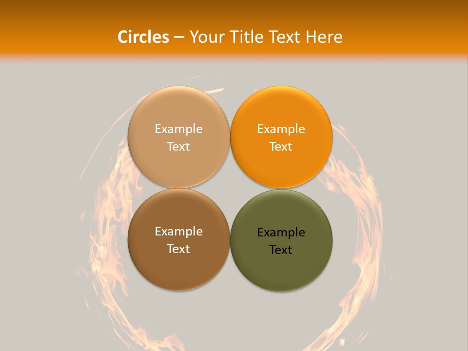 A Circle Of Fire With A Black Background PowerPoint Template