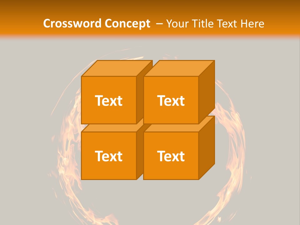 A Circle Of Fire With A Black Background PowerPoint Template