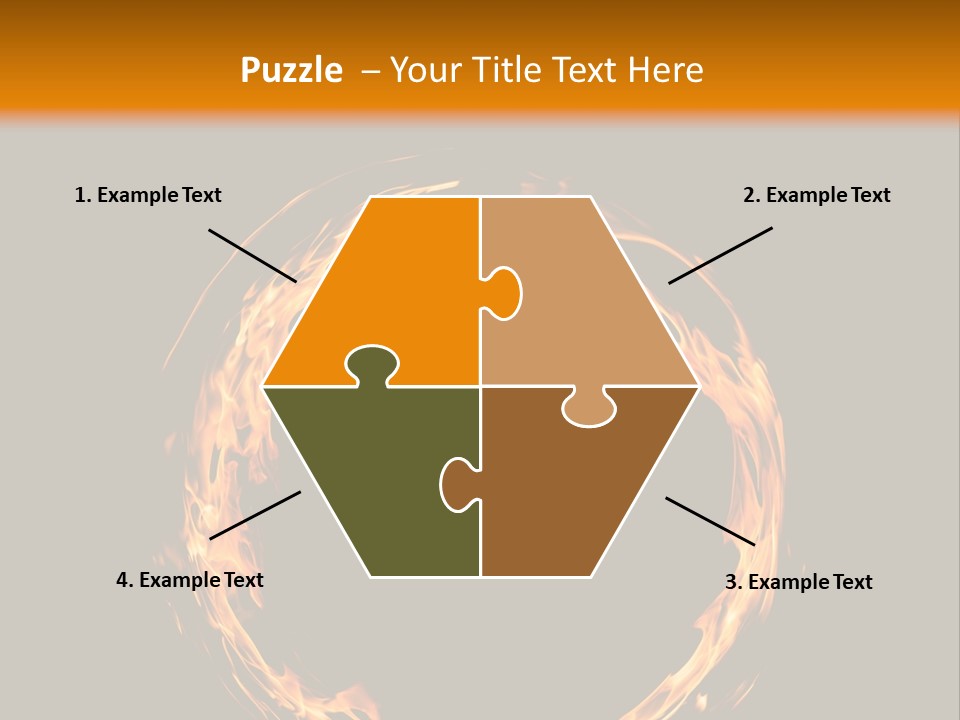 A Circle Of Fire With A Black Background PowerPoint Template