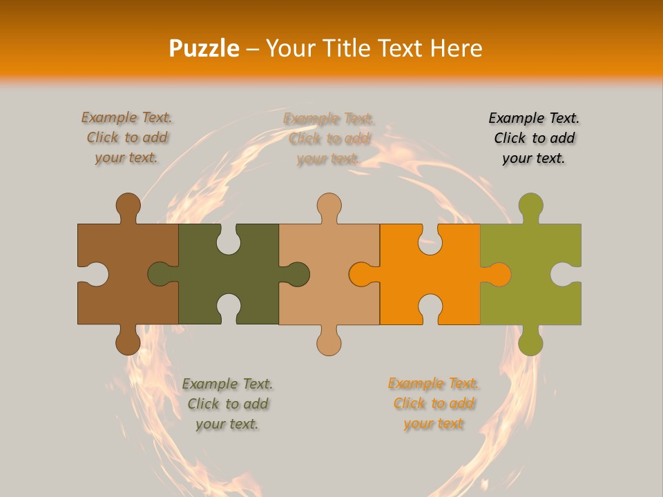 A Circle Of Fire With A Black Background PowerPoint Template