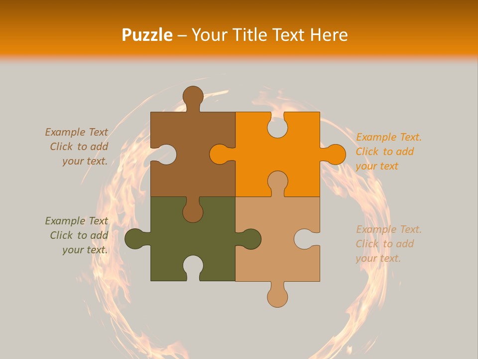 A Circle Of Fire With A Black Background PowerPoint Template