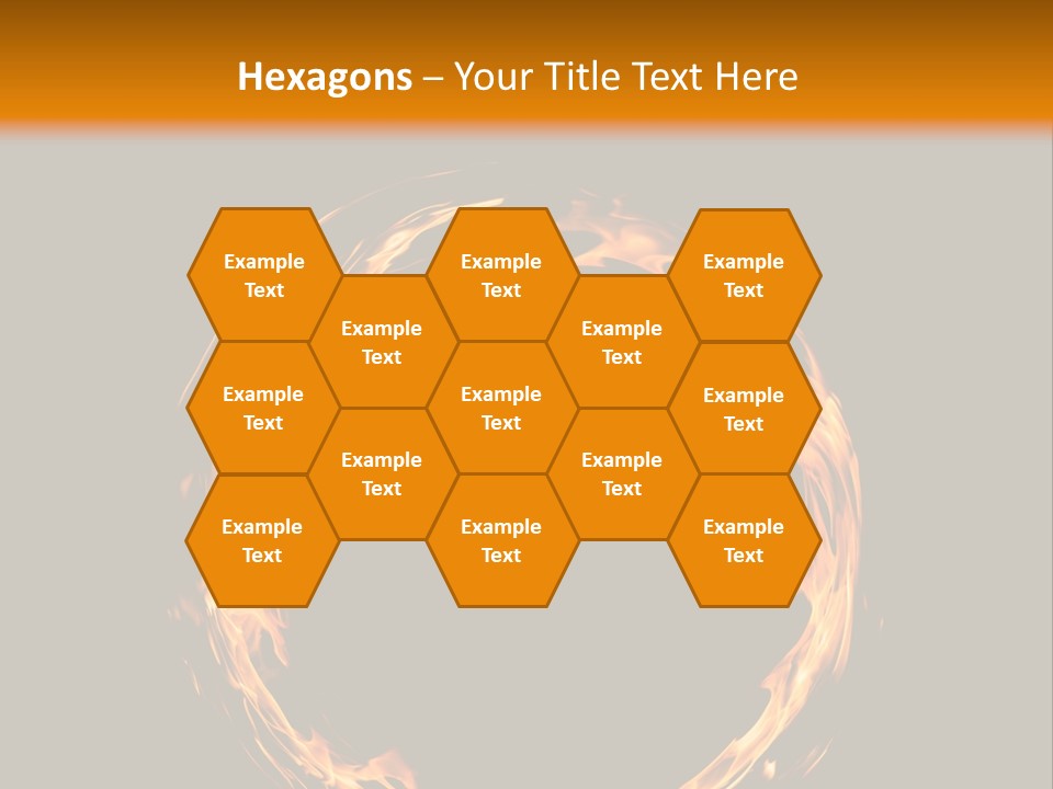 A Circle Of Fire With A Black Background PowerPoint Template