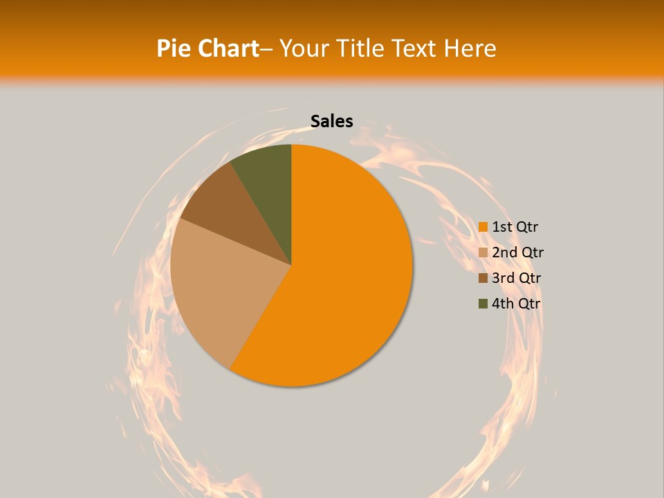 A Circle Of Fire With A Black Background PowerPoint Template