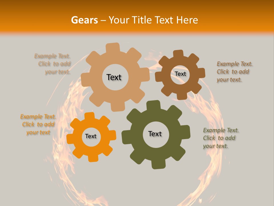 A Circle Of Fire With A Black Background PowerPoint Template