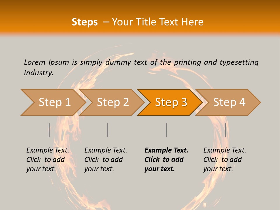 A Circle Of Fire With A Black Background PowerPoint Template