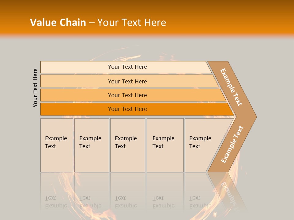 A Circle Of Fire With A Black Background PowerPoint Template