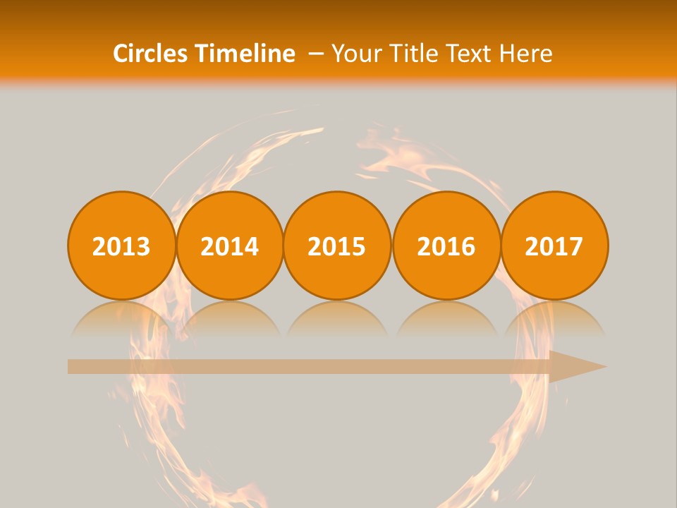 A Circle Of Fire With A Black Background PowerPoint Template