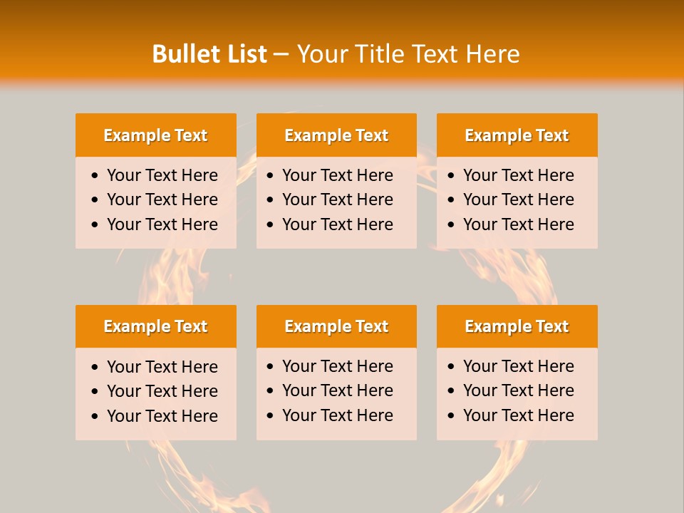 A Circle Of Fire With A Black Background PowerPoint Template