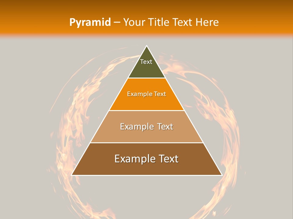 A Circle Of Fire With A Black Background PowerPoint Template