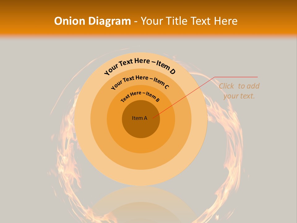 A Circle Of Fire With A Black Background PowerPoint Template