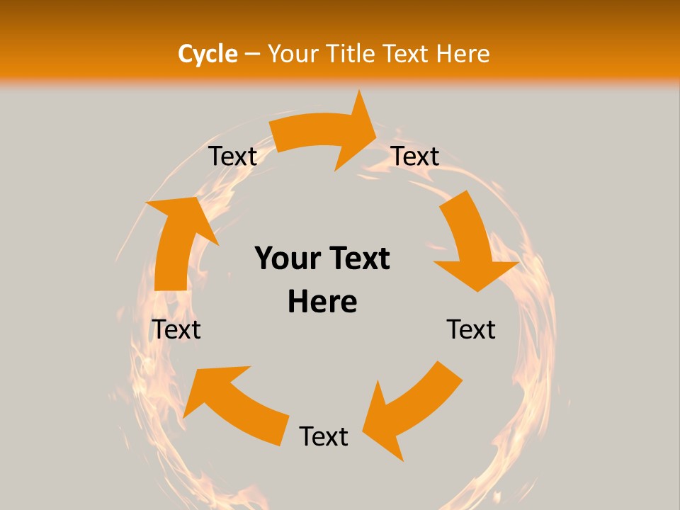 A Circle Of Fire With A Black Background PowerPoint Template