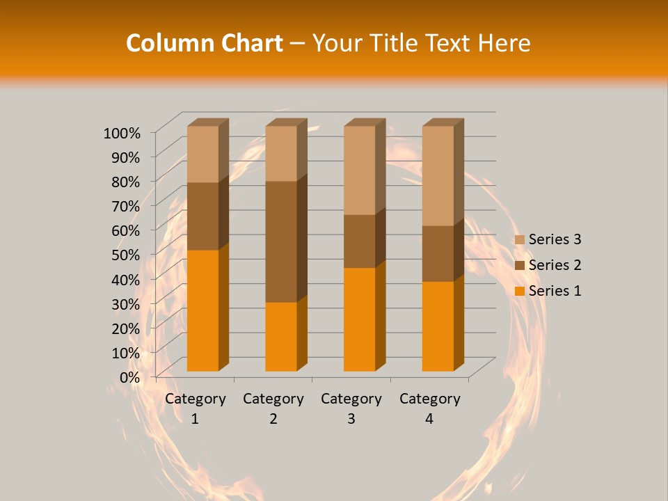 A Circle Of Fire With A Black Background PowerPoint Template
