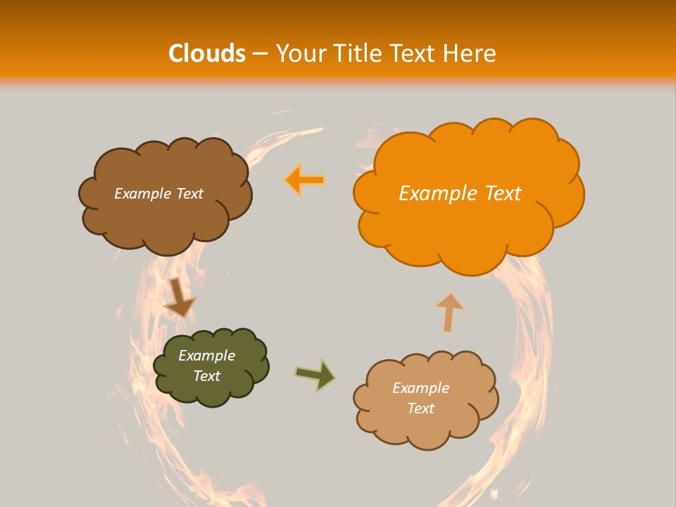 A Circle Of Fire With A Black Background PowerPoint Template
