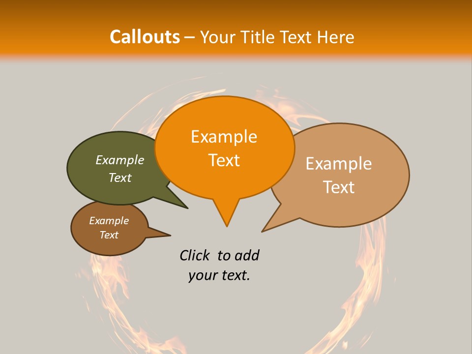 A Circle Of Fire With A Black Background PowerPoint Template