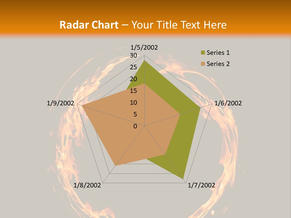 A Circle Of Fire With A Black Background PowerPoint Template