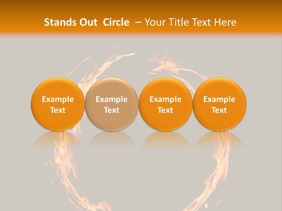 A Circle Of Fire With A Black Background PowerPoint Template