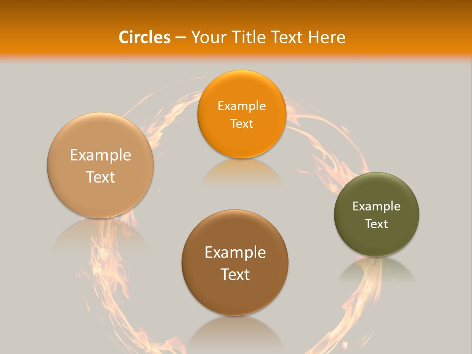 A Circle Of Fire With A Black Background PowerPoint Template