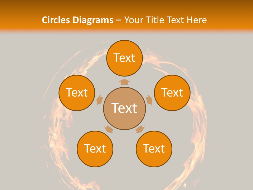 A Circle Of Fire With A Black Background PowerPoint Template