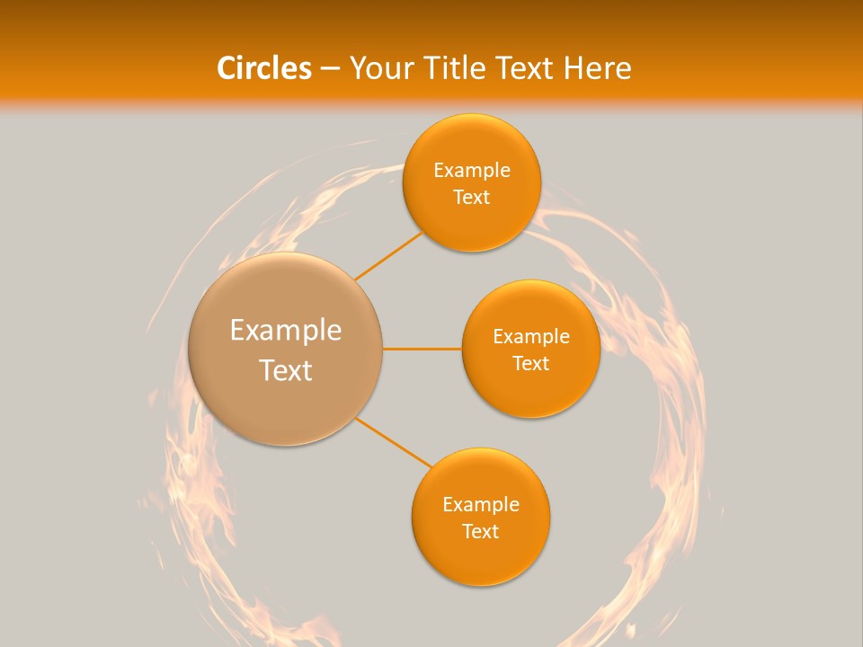 A Circle Of Fire With A Black Background PowerPoint Template