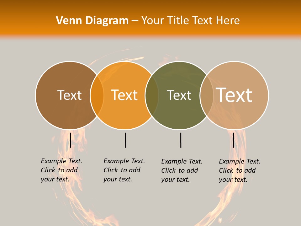 A Circle Of Fire With A Black Background PowerPoint Template